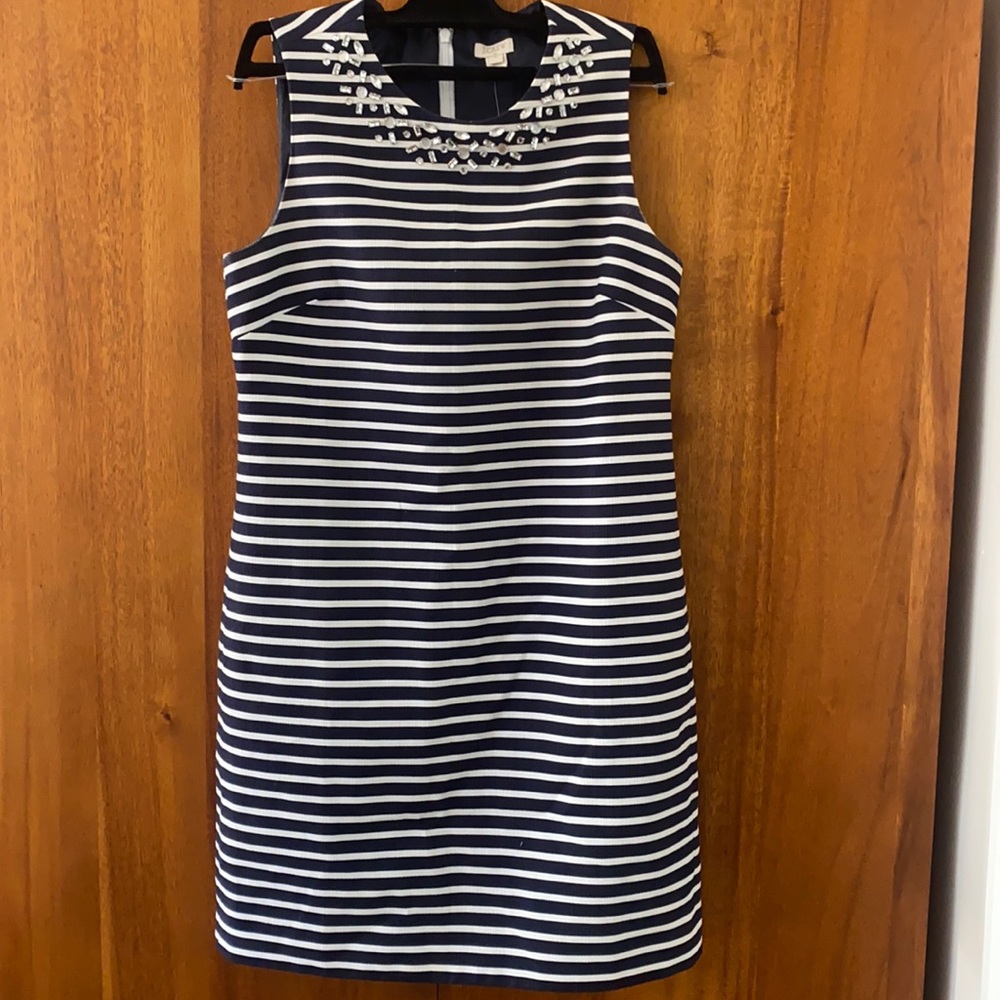 Jcrew Navy & White Dress (size 4 NWT)